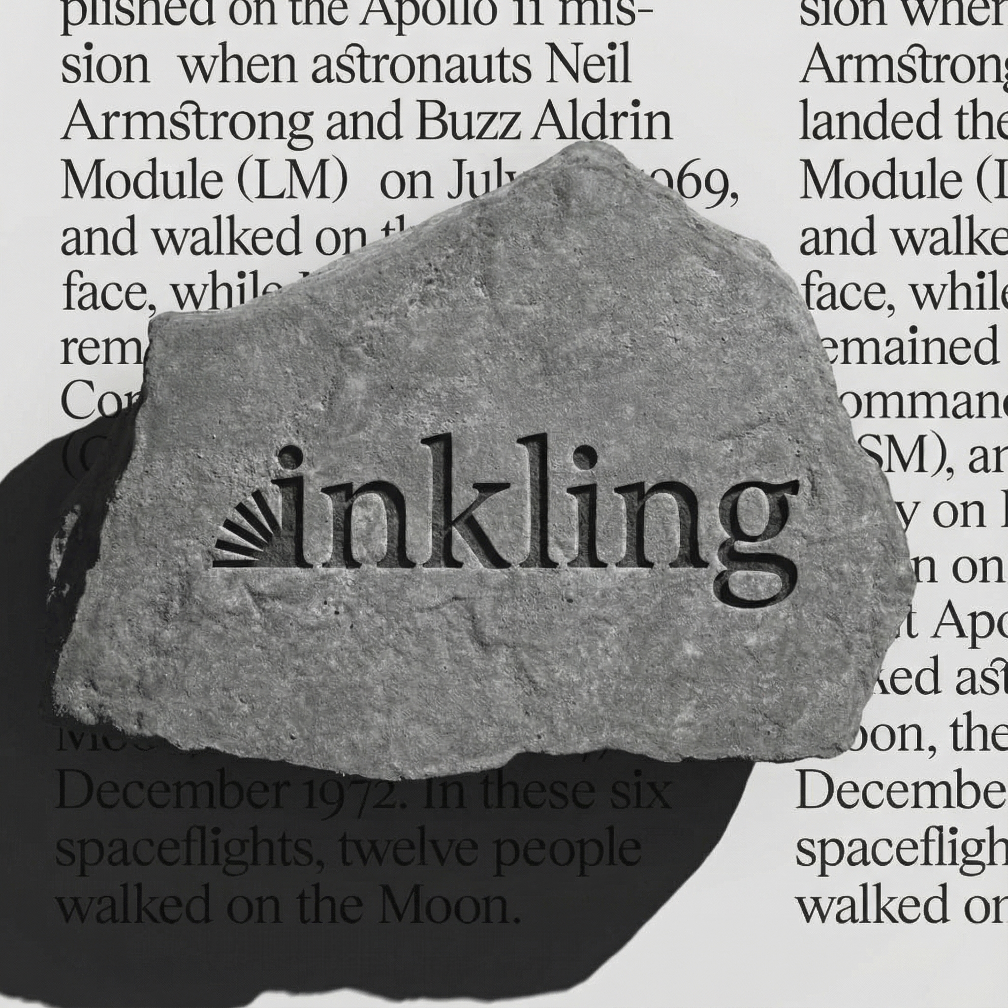 Inkling logo engraved in stone